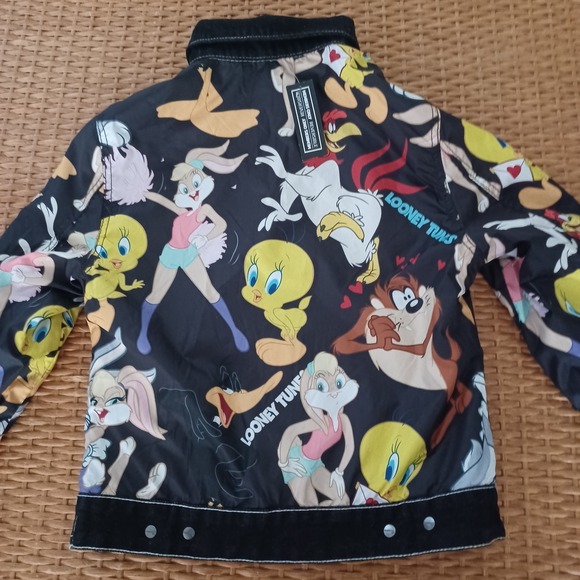 Members Only Looney Tunes Reversible Black Denim Jacket Womens Med MWL170101-BLK - Picture 7 of 16